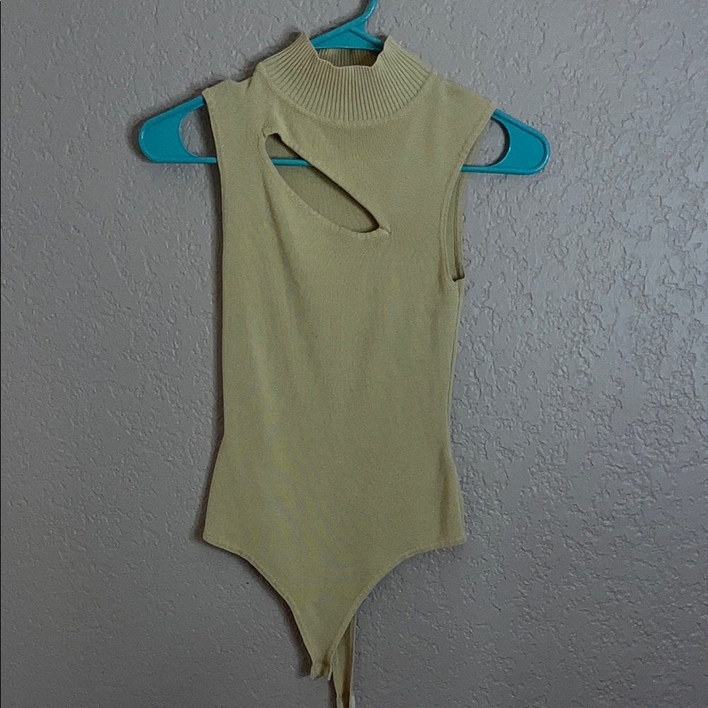 Chic Beige Sleeveless Bodysuit